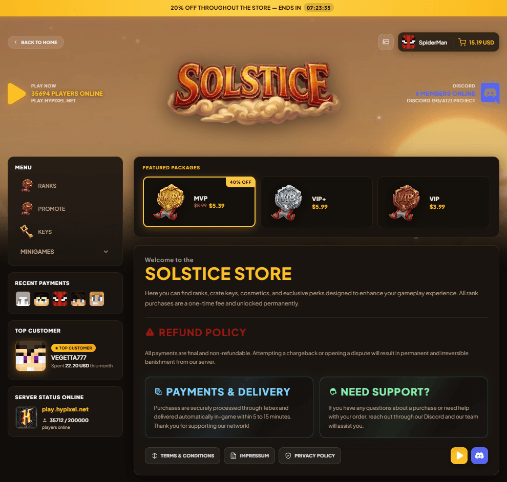 Solstice Tebex Template